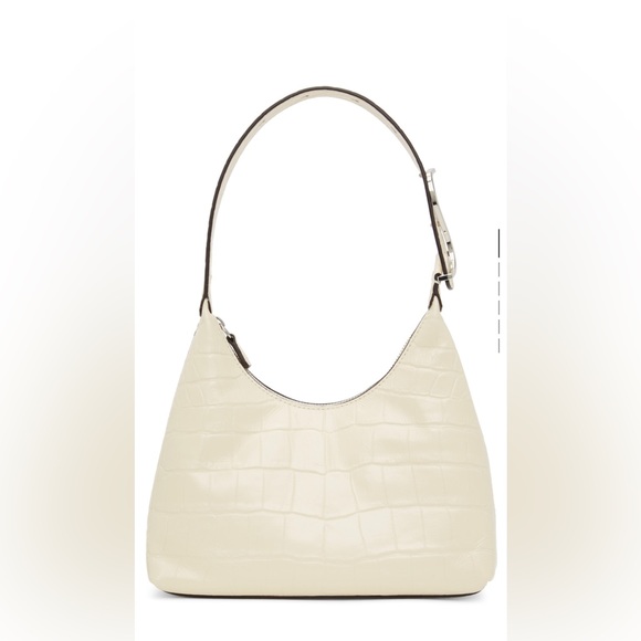 STAUD Handbags - STAUD off-white Croc Scotty Bag